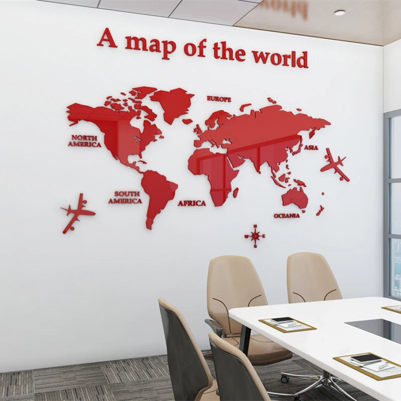 TrendBomb™ 3D Acrylic World Map Wall Stickers