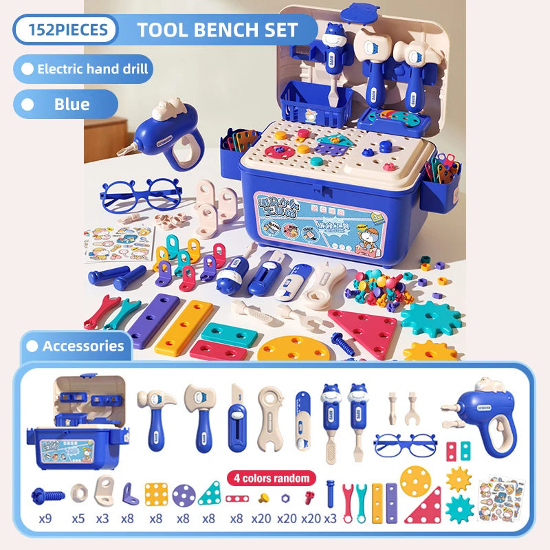 TrendBomb™ Kids Electric Drill Toolbox Playset